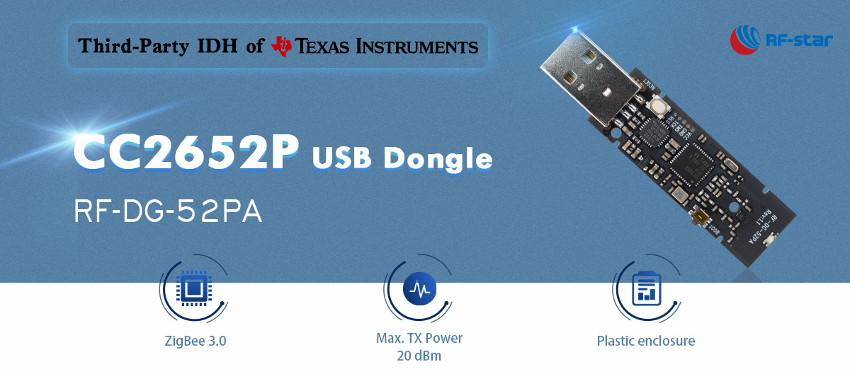 Caractéristiques du dongle USB Bluetooth ZigBee CC2652P