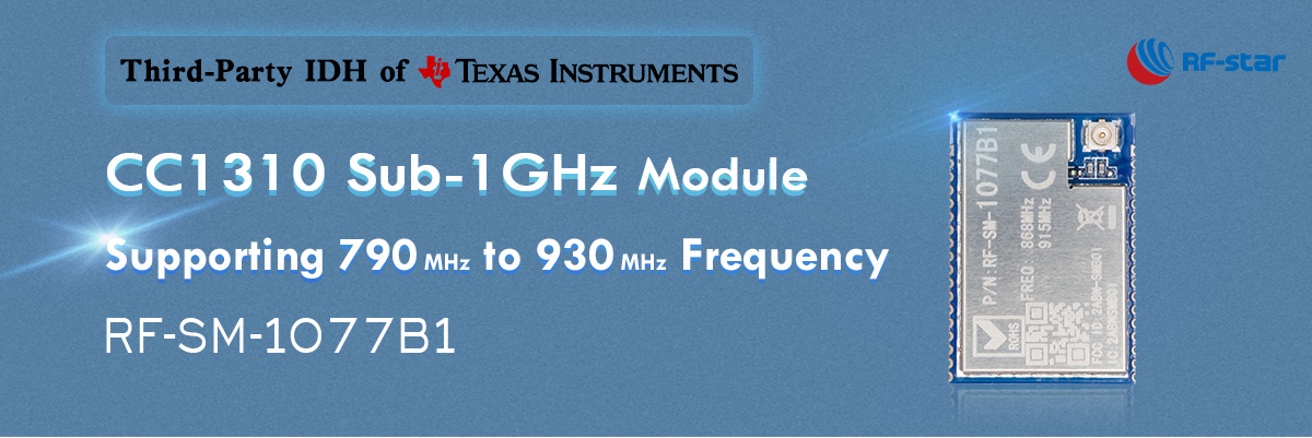 Module CC1310 Sub-1GHz prenant en charge la fréquence de 790 MHz à 930 MHz RF-SM-1077B1