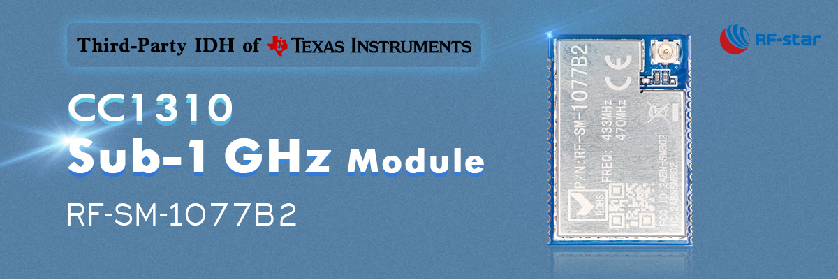 Module CC1310 inférieur à 1 GHz RF-SM-1077B2