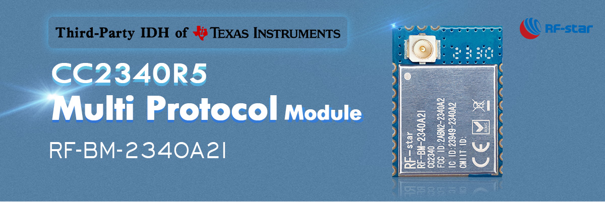 Caractéristiques du module multiprotocole TI CC2340R5 RF-BM-2340A2I