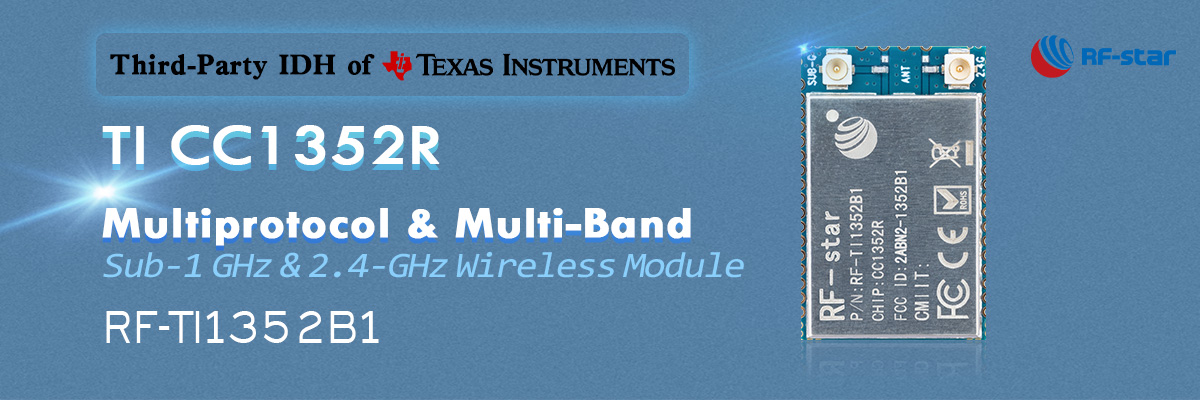 TI CC1352R Module sans fil multiprotocole et multibande Sub-1 GHz et 2,4 GHz RF-TI1352B1