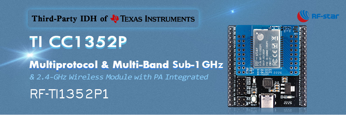 Module sans fil multiprotocole et multibande Sub-1 GHz et 2,4 GHz TI CC1352P avec PA intégré RF-TI1352P1