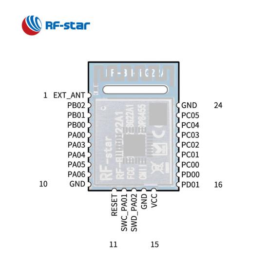 EFR32BG22 Low Power Bluetooth Master Slave Module RF-BM-BG22A1