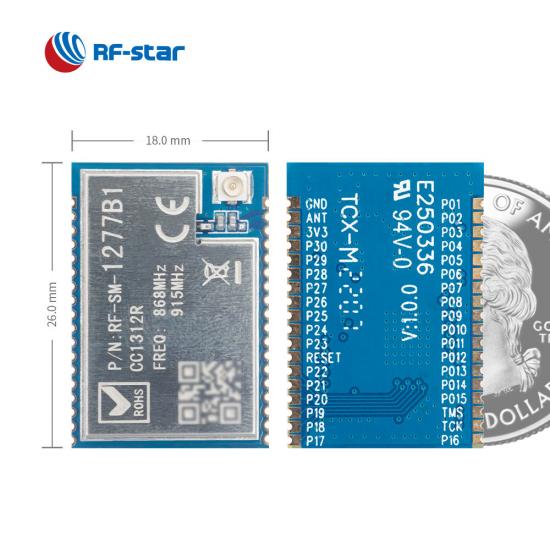 CC1312R Sub-1G Module Supporting  868 MHz 915 MHz 920 MHz
