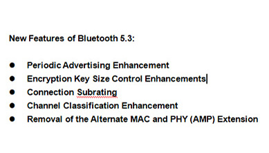 Quelles fonctions la spécification Bluetooth 5.3 ajoute-t-elle ?