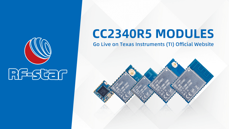 RF-star CC2340R5 Bluetooth5.3 Low Energy ZigBee Modules Go Live on TI Site